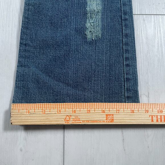 Vintage Bebe Y2k Low Rise Size 27 Flare Jeans Medium Wash Rhinestone Distressed - Picture 14 of 14